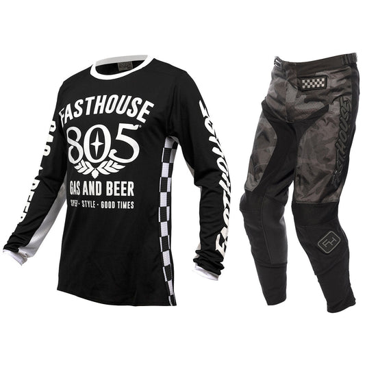 Fasthouse 805 Grindhouse Gearset / Jersey & Pant Combo - Black/Camo